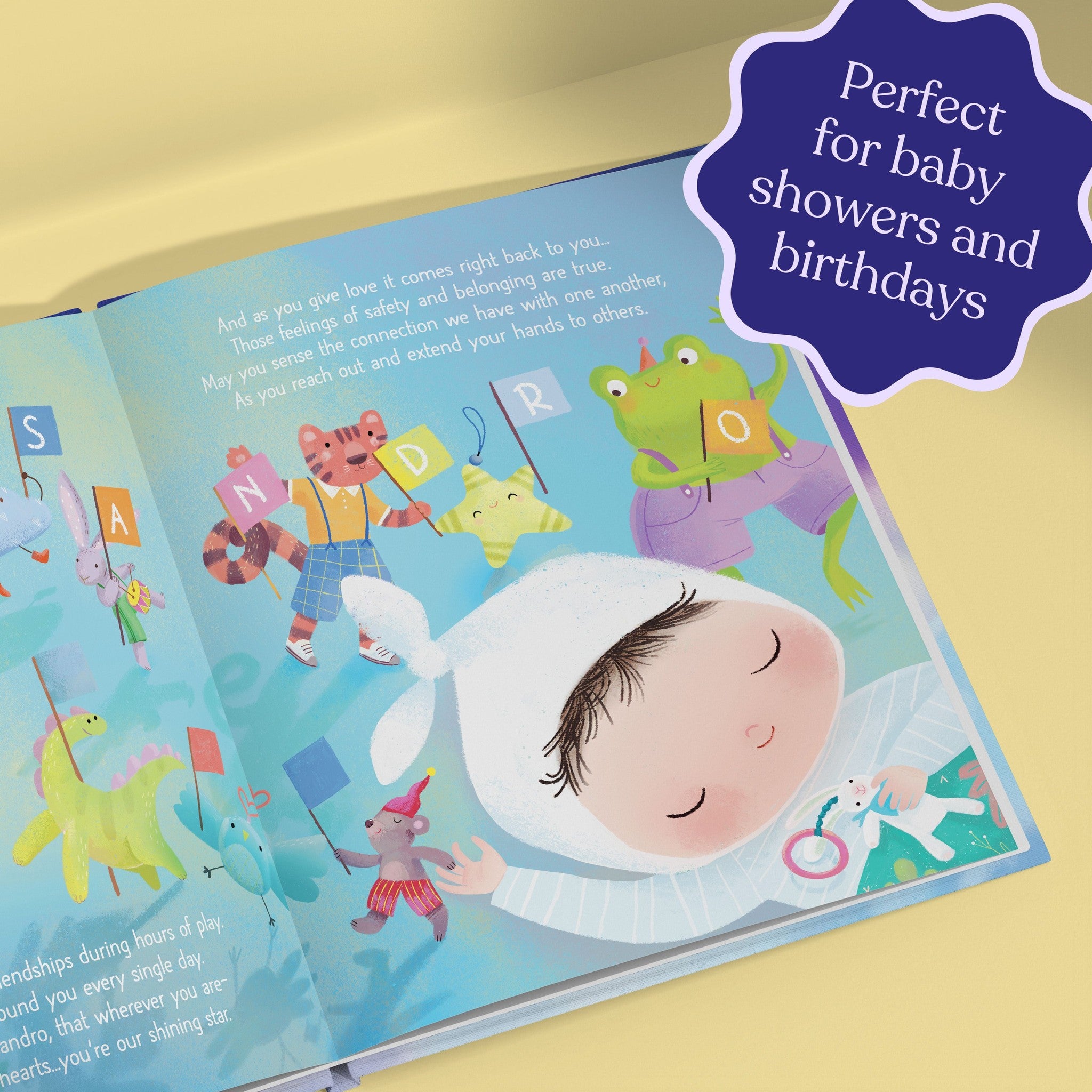 Inside page from Goodnight To You, a personalized bedtime storybook