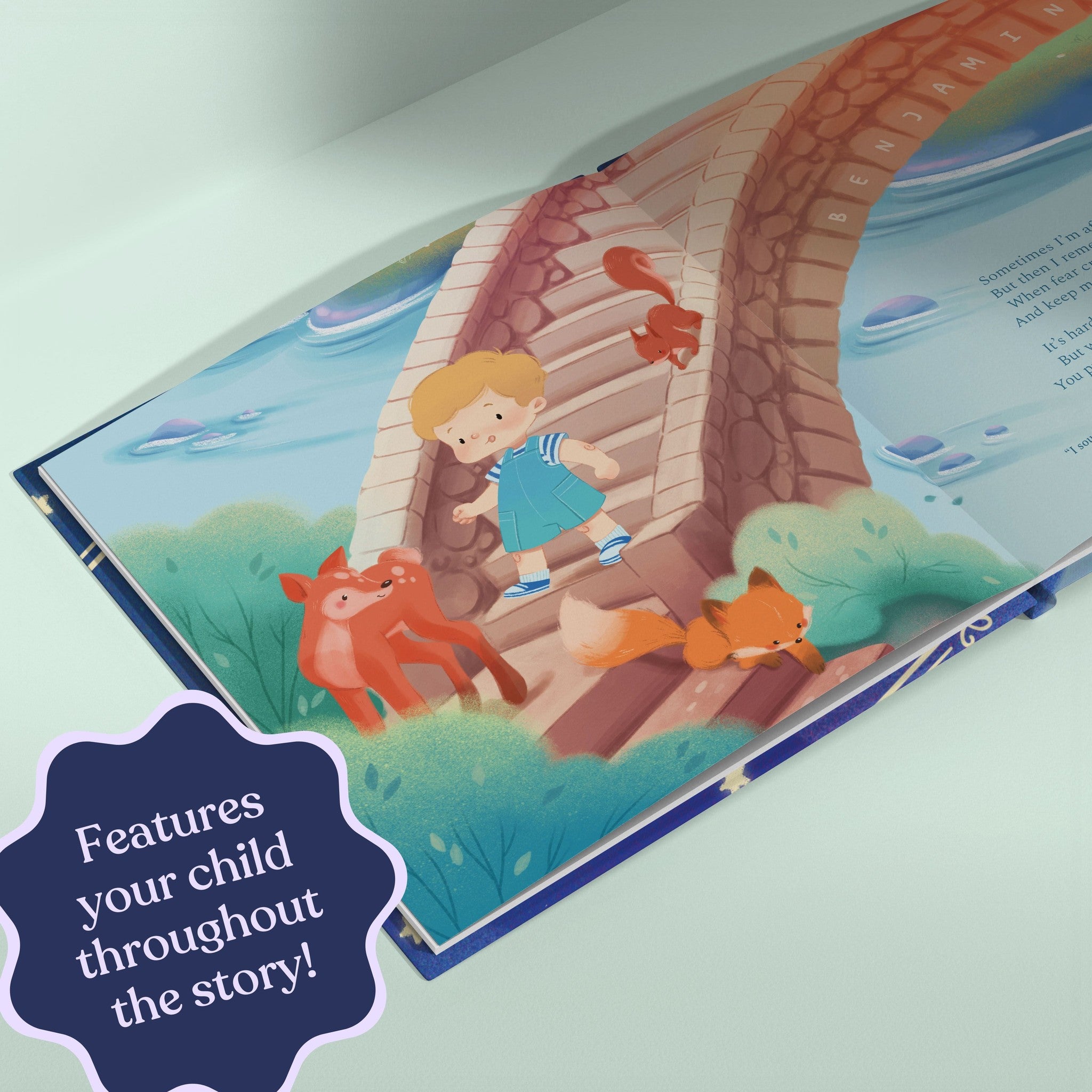 Inside page from Bedtime Prayers for You, a personalized faith storybook