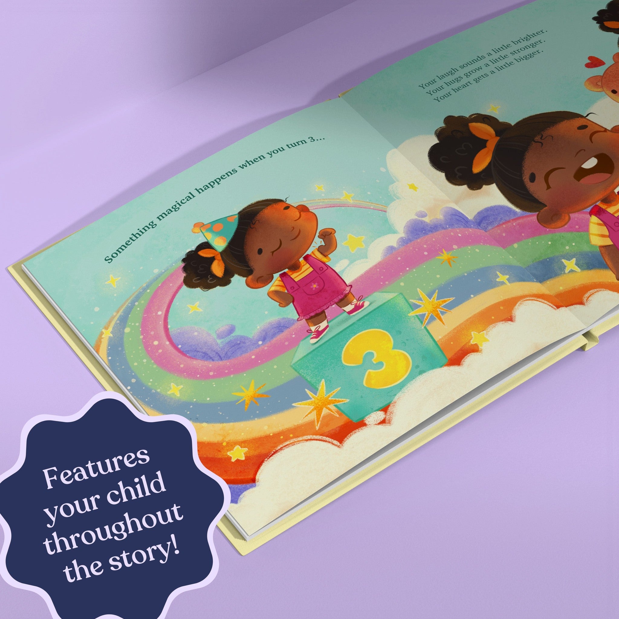 Inside page from Happy Birthday! (Ages 1-9), a personalized milestone keepsake book