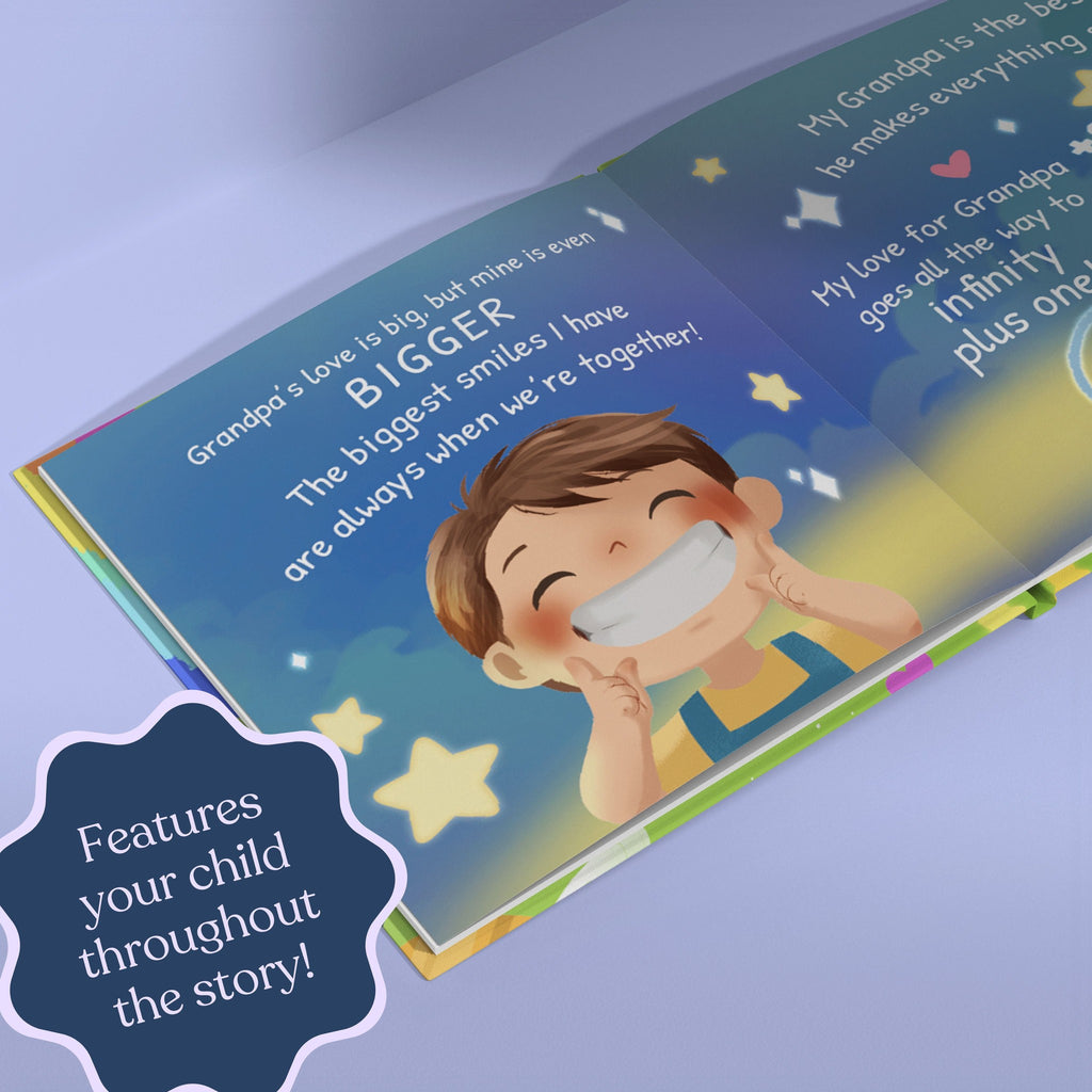 Inside page from How Much I Love Grandpa, a personalized keepsake storybook