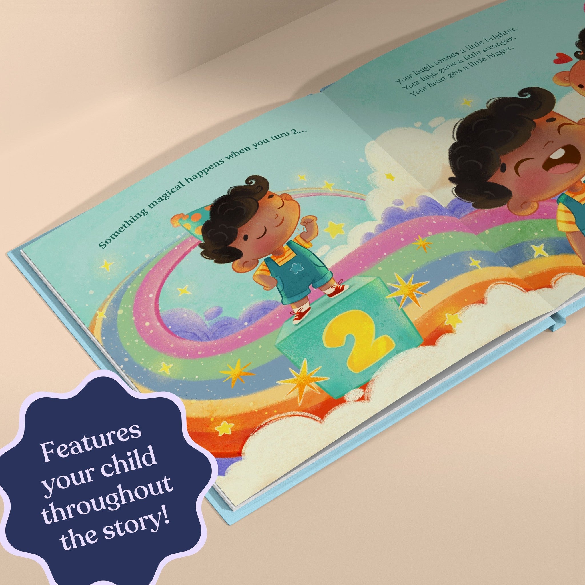 Inside page from Happy Second Birthday!, a personalized milestone keepsake book