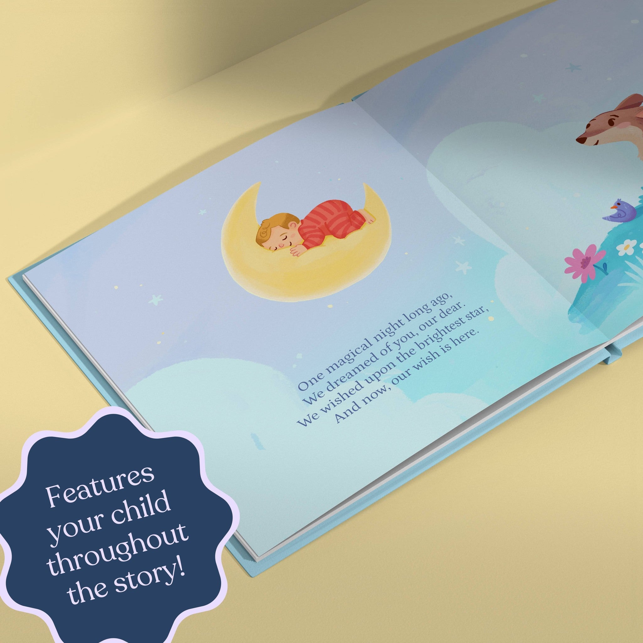 Inside page from New Baby Boy, a personalized milestone keepsake book