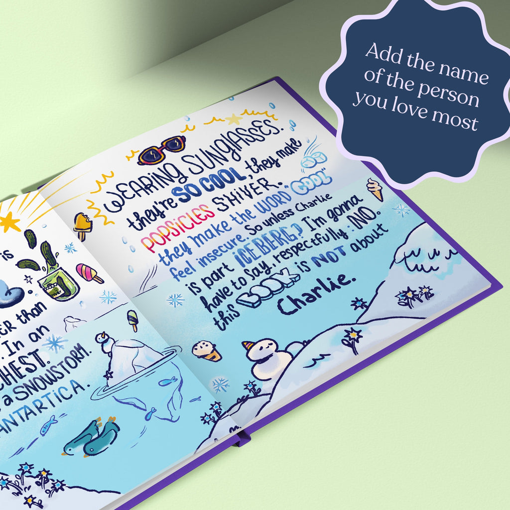 Inside page from This Book is Not About You, a personalized keepsake storybook