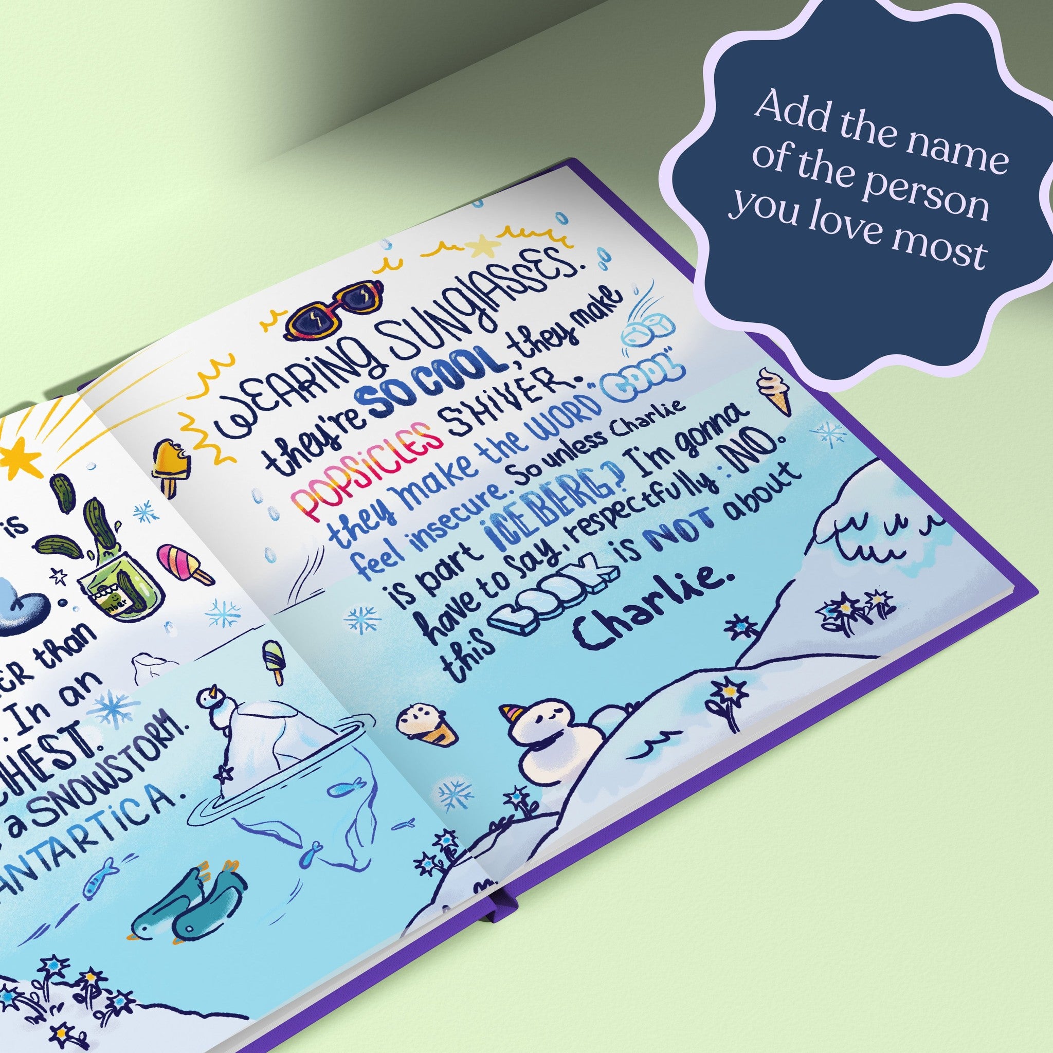Inside page from This Book is Not About You, a personalized keepsake storybook