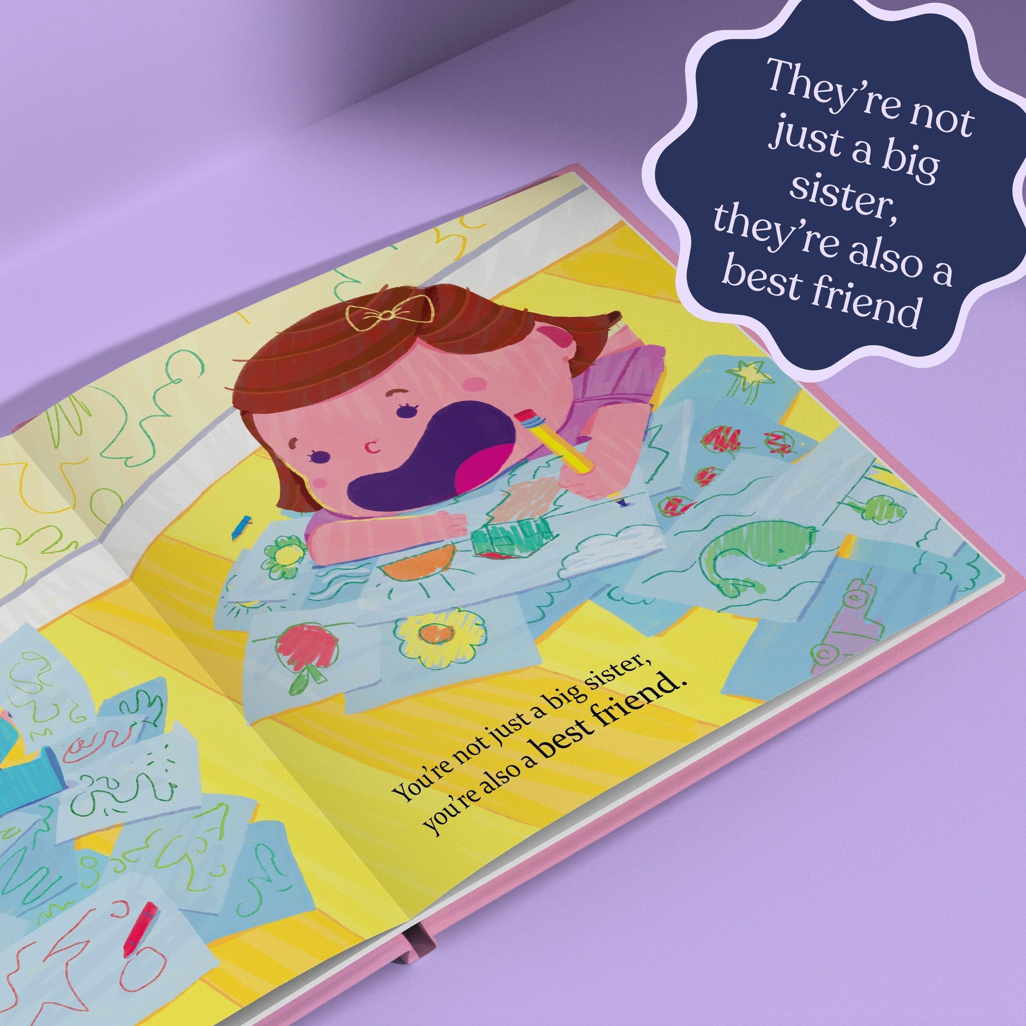 Inside page from The Best Big Sister Ever, a personalized keepsake storybook