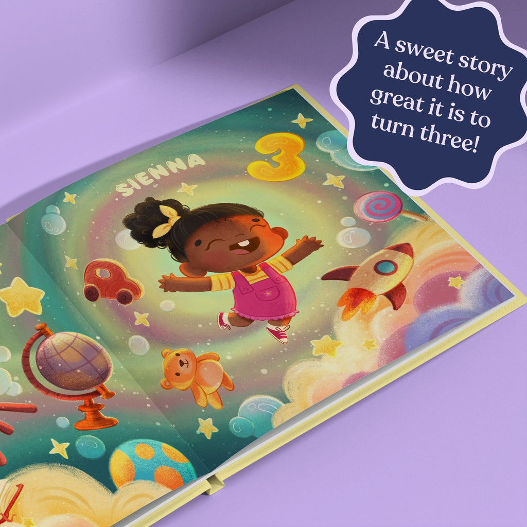 Inside page from Happy Birthday! (Ages 1-9), a personalized milestone keepsake book
