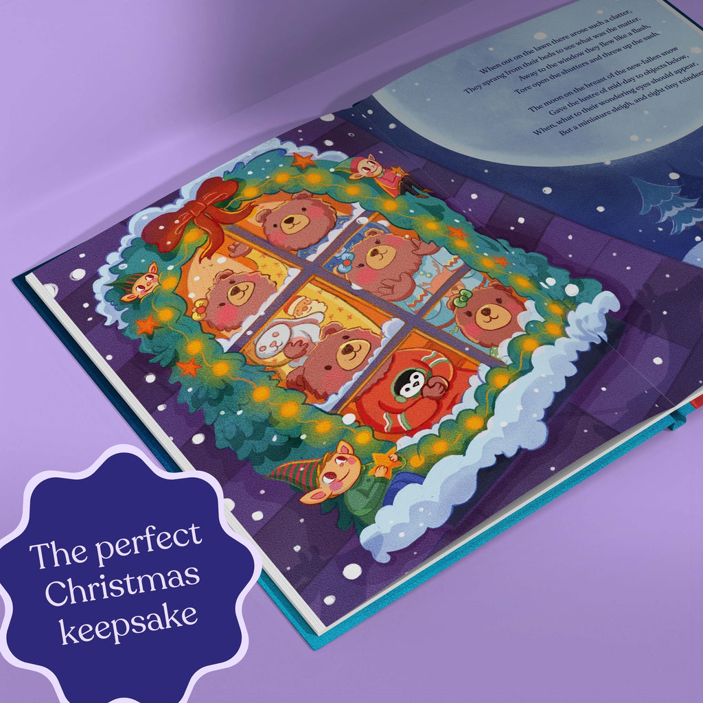 Inside page from Your Family's Night Before Christmas, a personalized holiday storybook