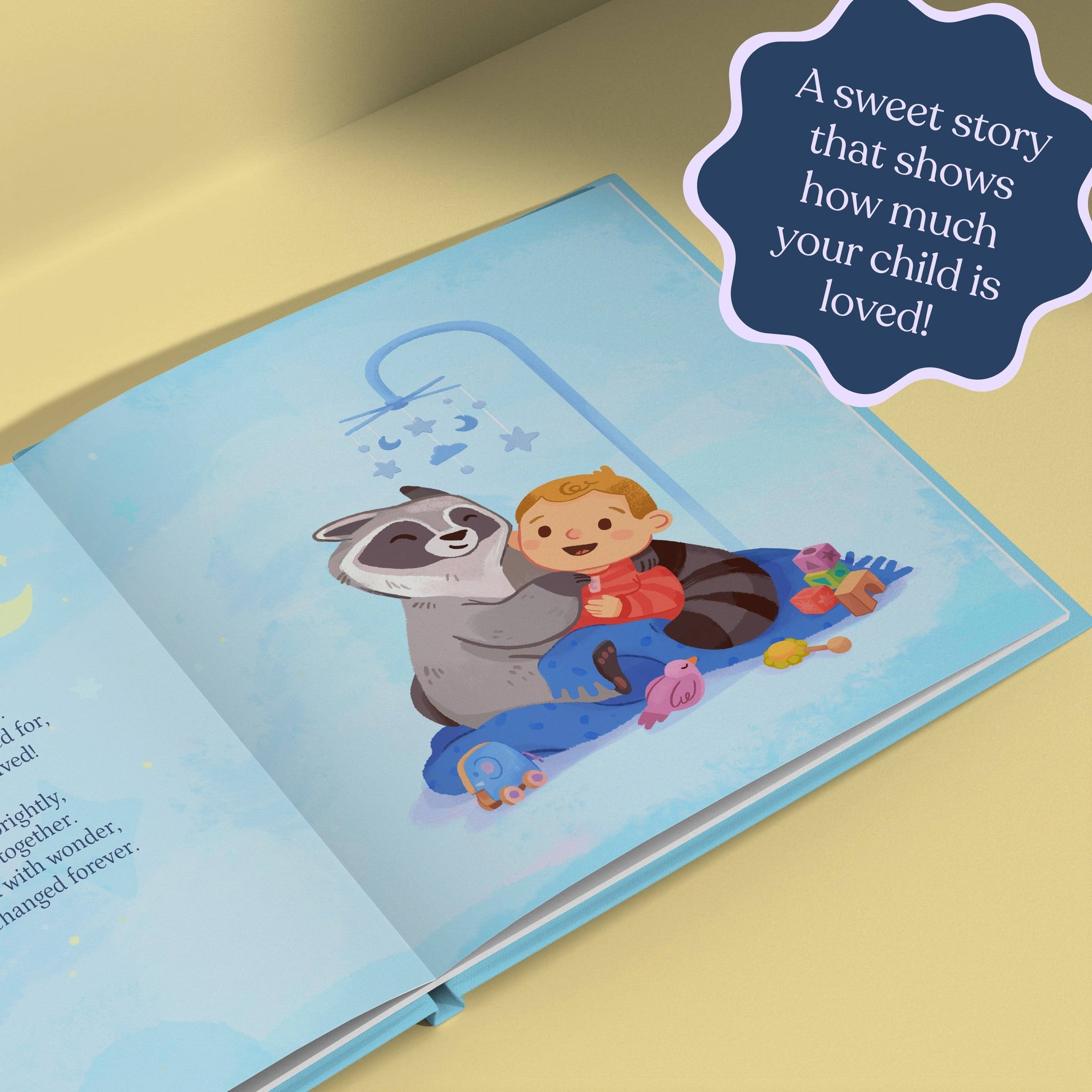 Inside page from New Baby Boy, a personalized milestone keepsake book