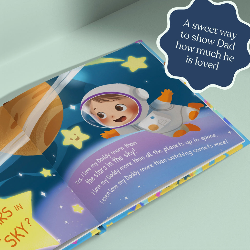 Inside page from How Much I Love Daddy, a personalized keepsake storybook
