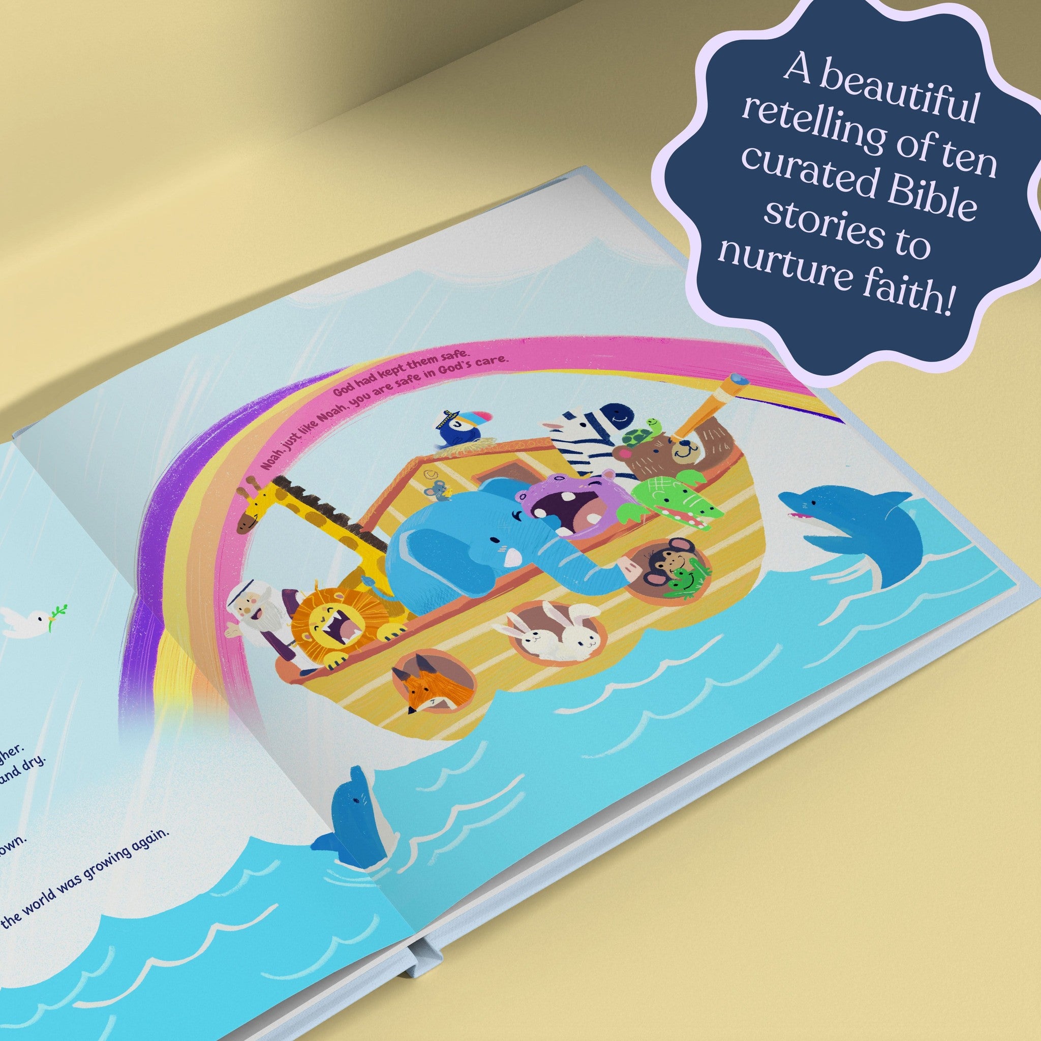 Inside page from First Bible Stories Blue, a personalized faith storybook