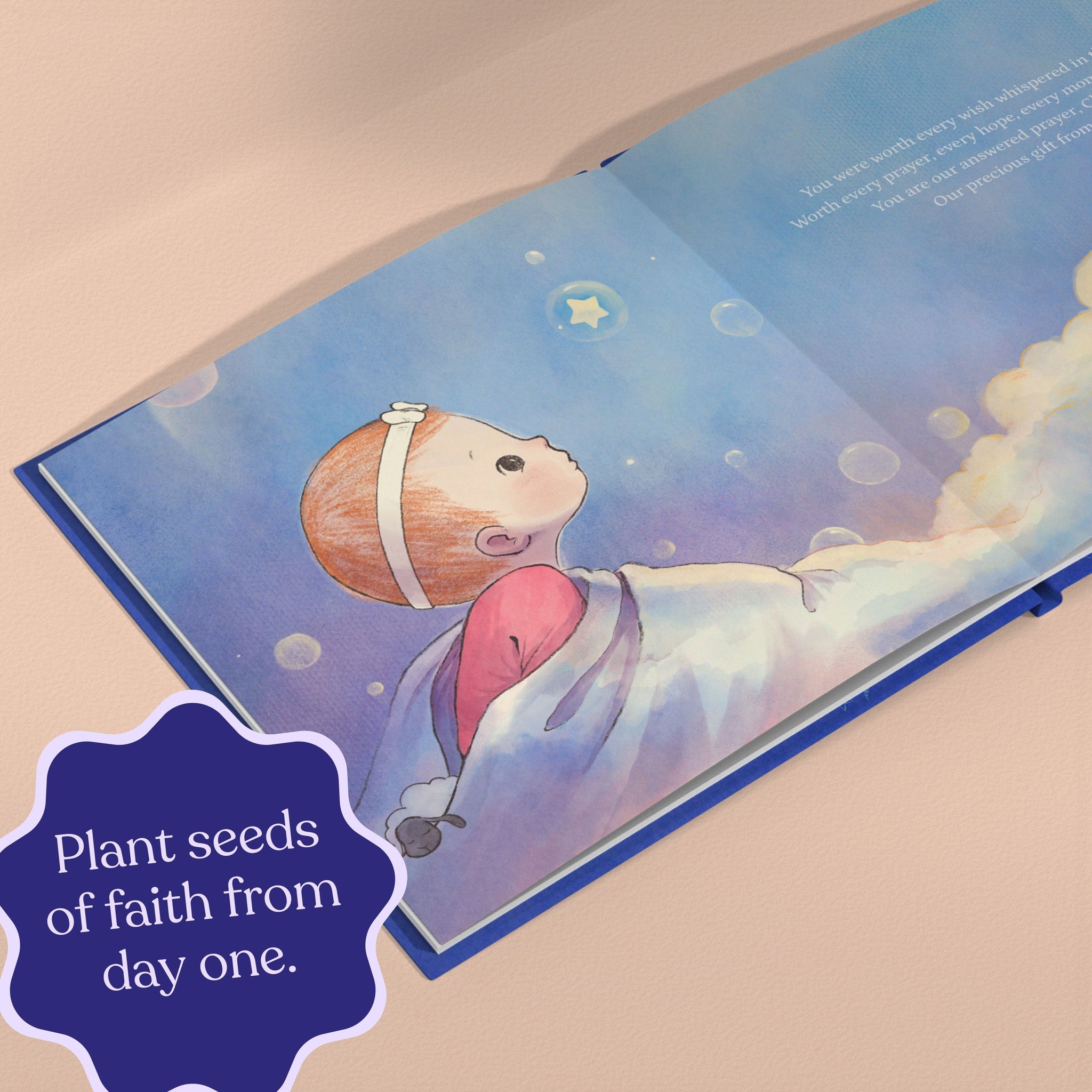 Inside page from God Gave Us You, a personalized faith storybook