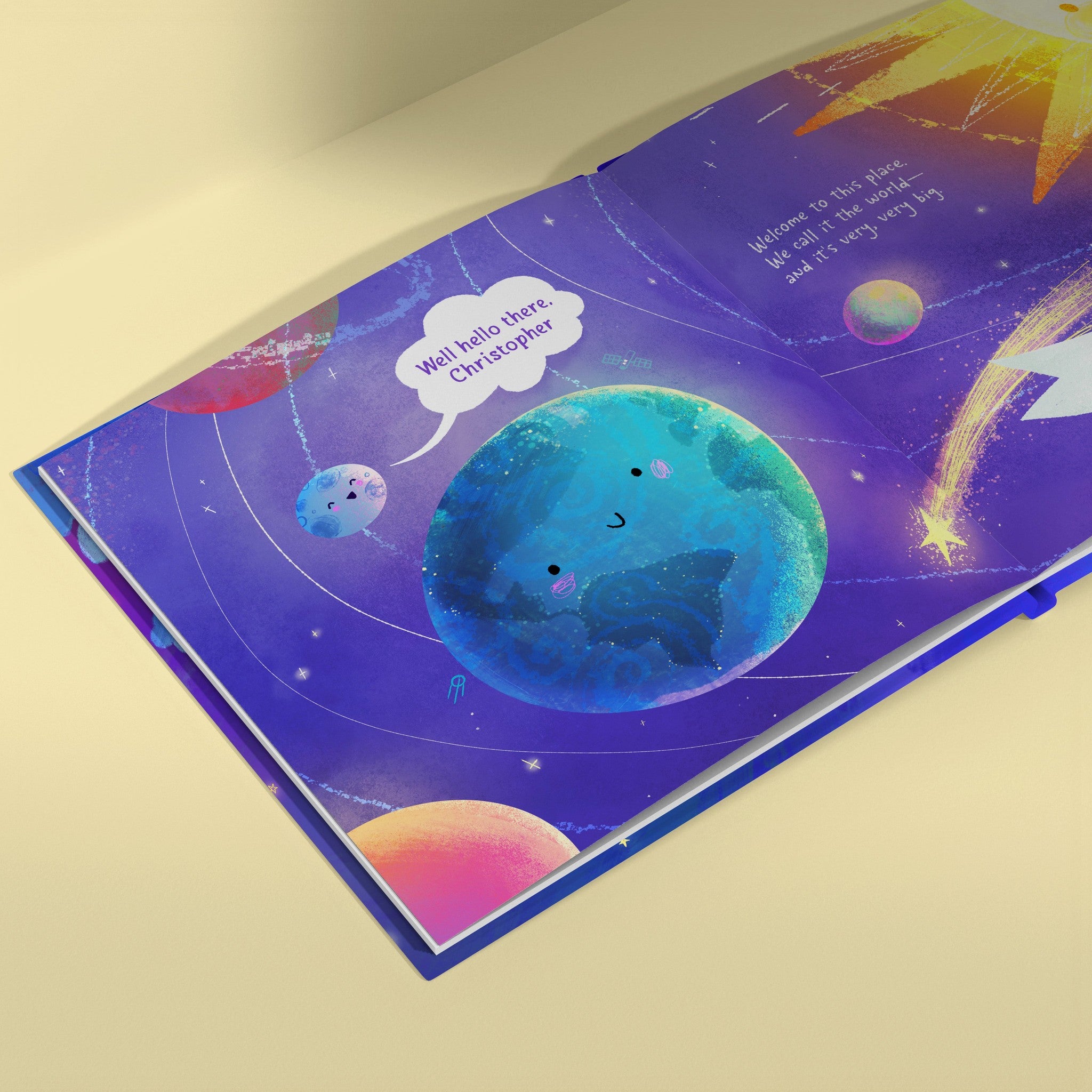 Inside page from God Made This World For You, a personalized faith storybook