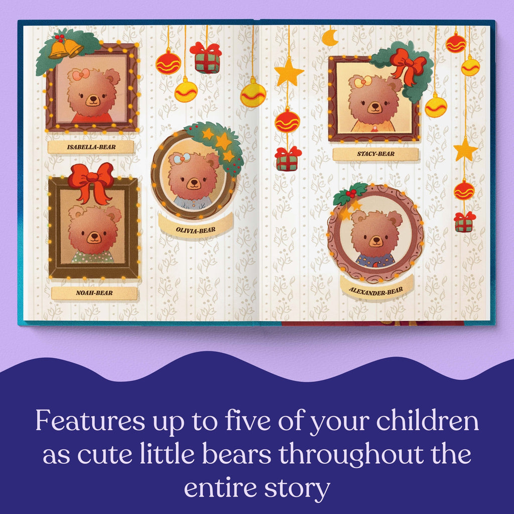 Inside page from Your Family's Night Before Christmas, a personalized holiday storybook