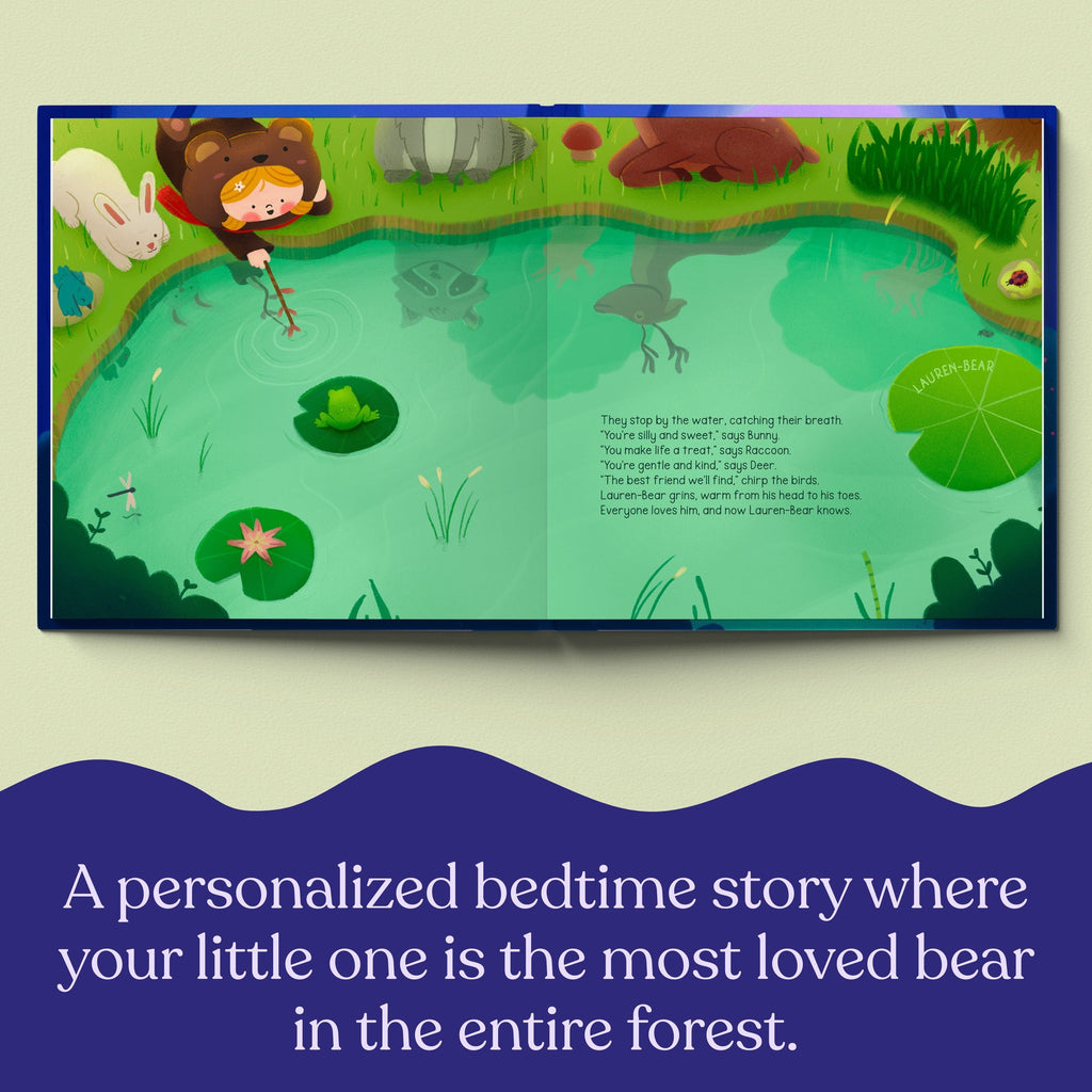 Inside page from Our Little Bear, a personalized keepsake storybook
