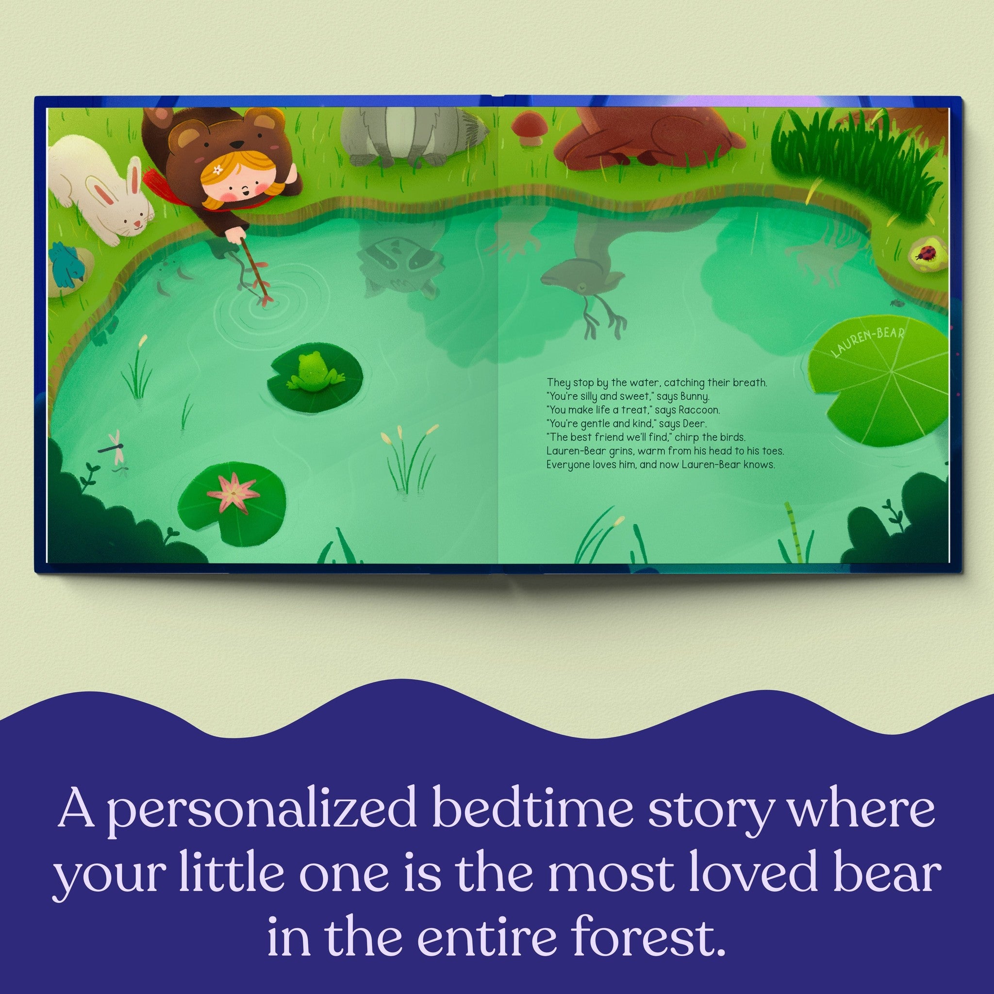 Inside page from Our Little Bear, a personalized keepsake storybook