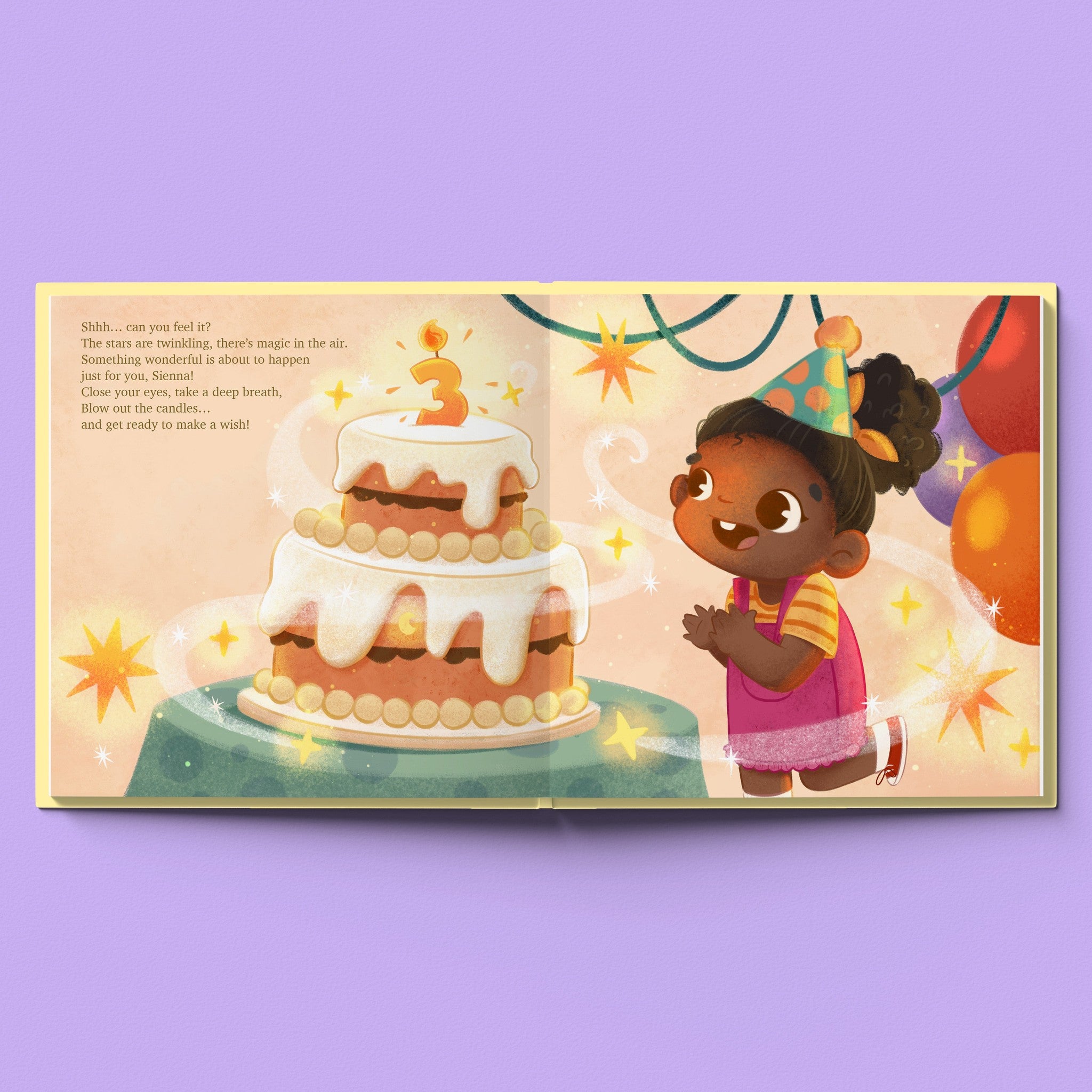 Inside page from Happy Birthday! (Ages 1-9), a personalized milestone keepsake book