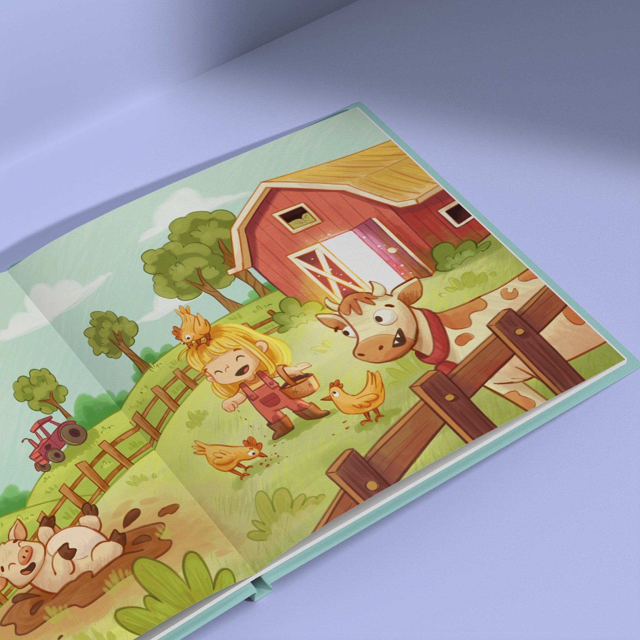 Inside page from I Spy You, a personalized illustrated adventure book
