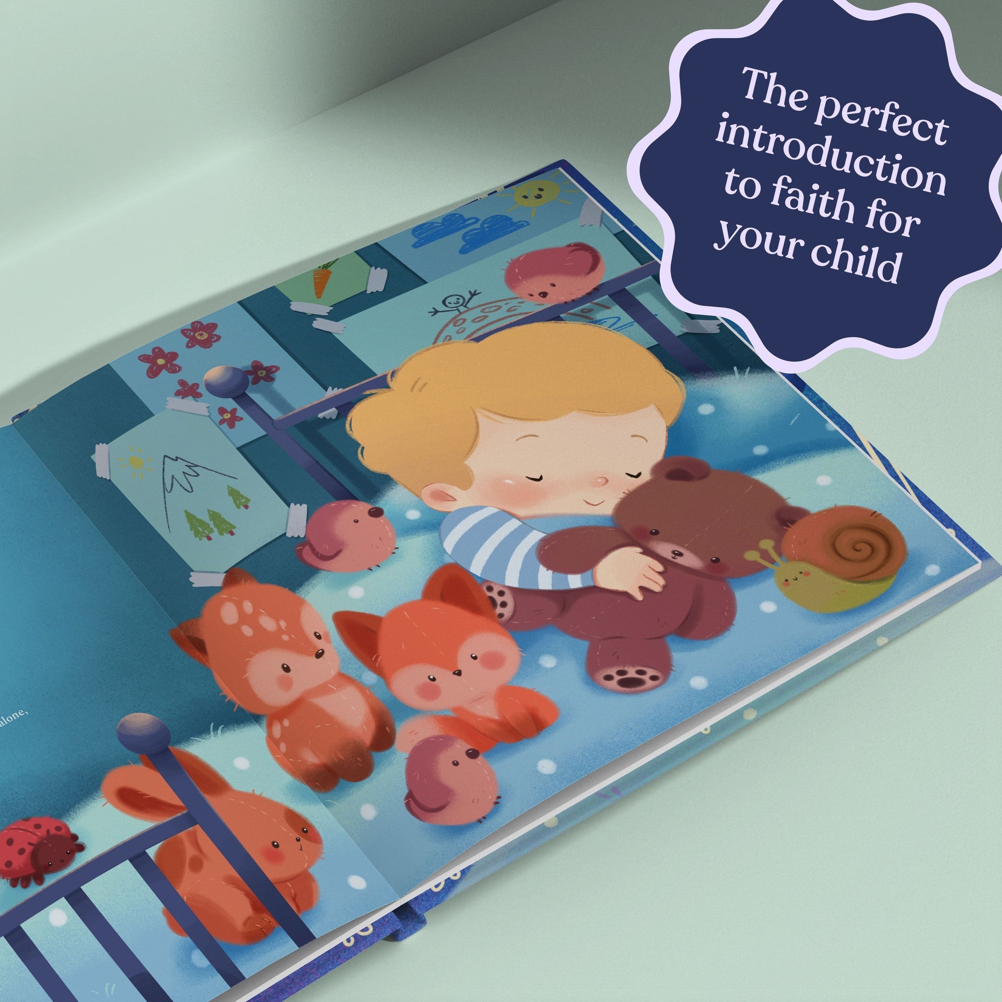 Inside page from Bedtime Prayers for You, a personalized faith storybook