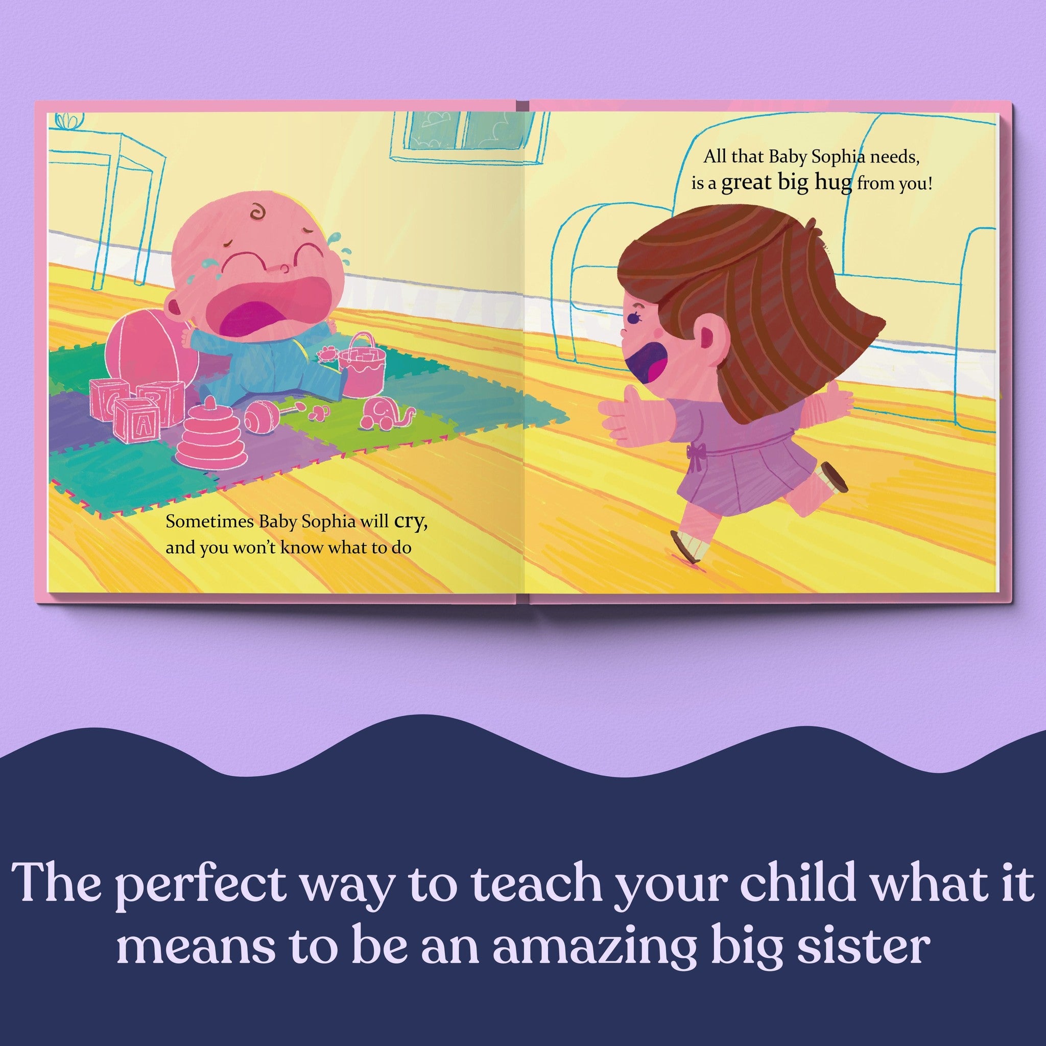 Inside page from The Best Big Sister Ever, a personalized keepsake storybook