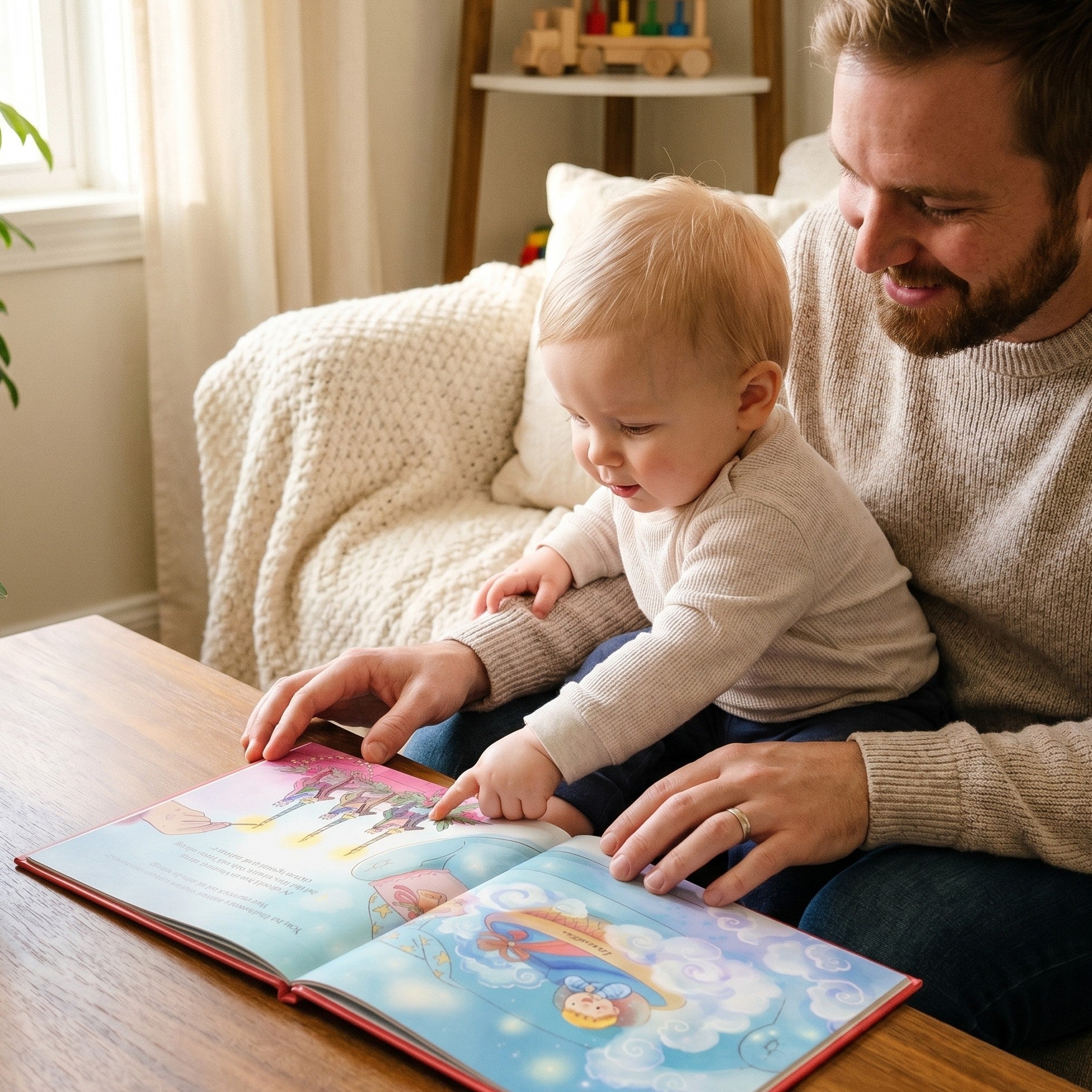 Inside page from This Christmas, God Gave Us You, a personalized holiday storybook