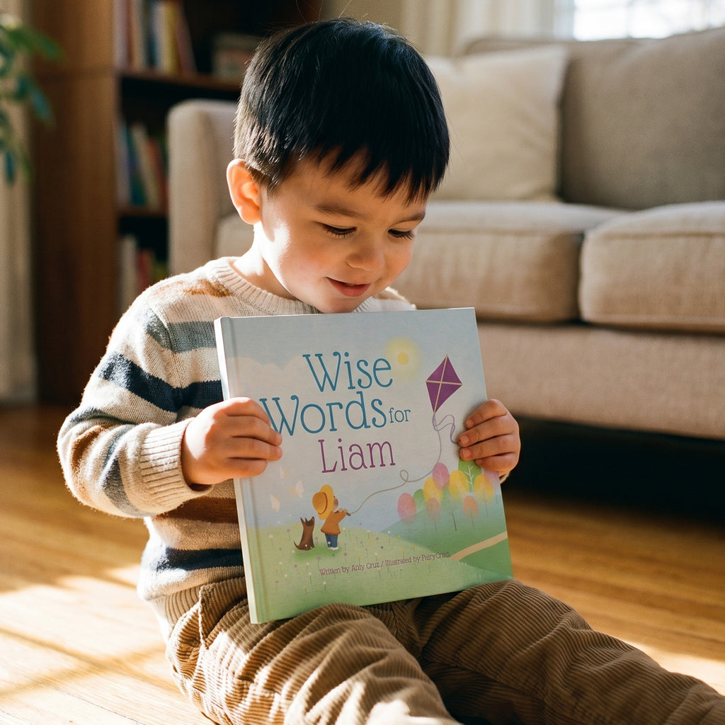 Inside page from Wise Words for You, a personalized bedtime storybook