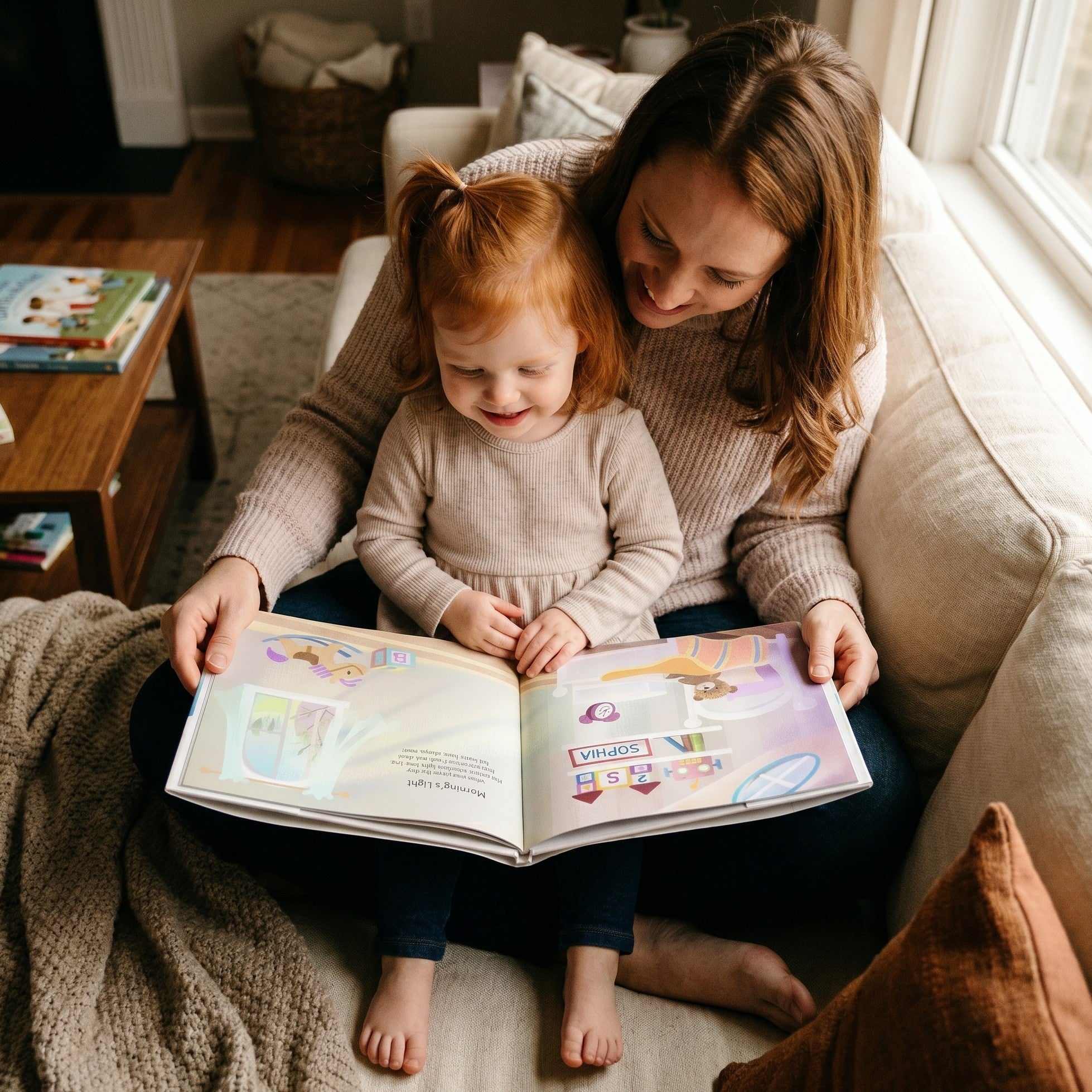 Inside page from Wonderful Wishes for You, a personalized bedtime storybook