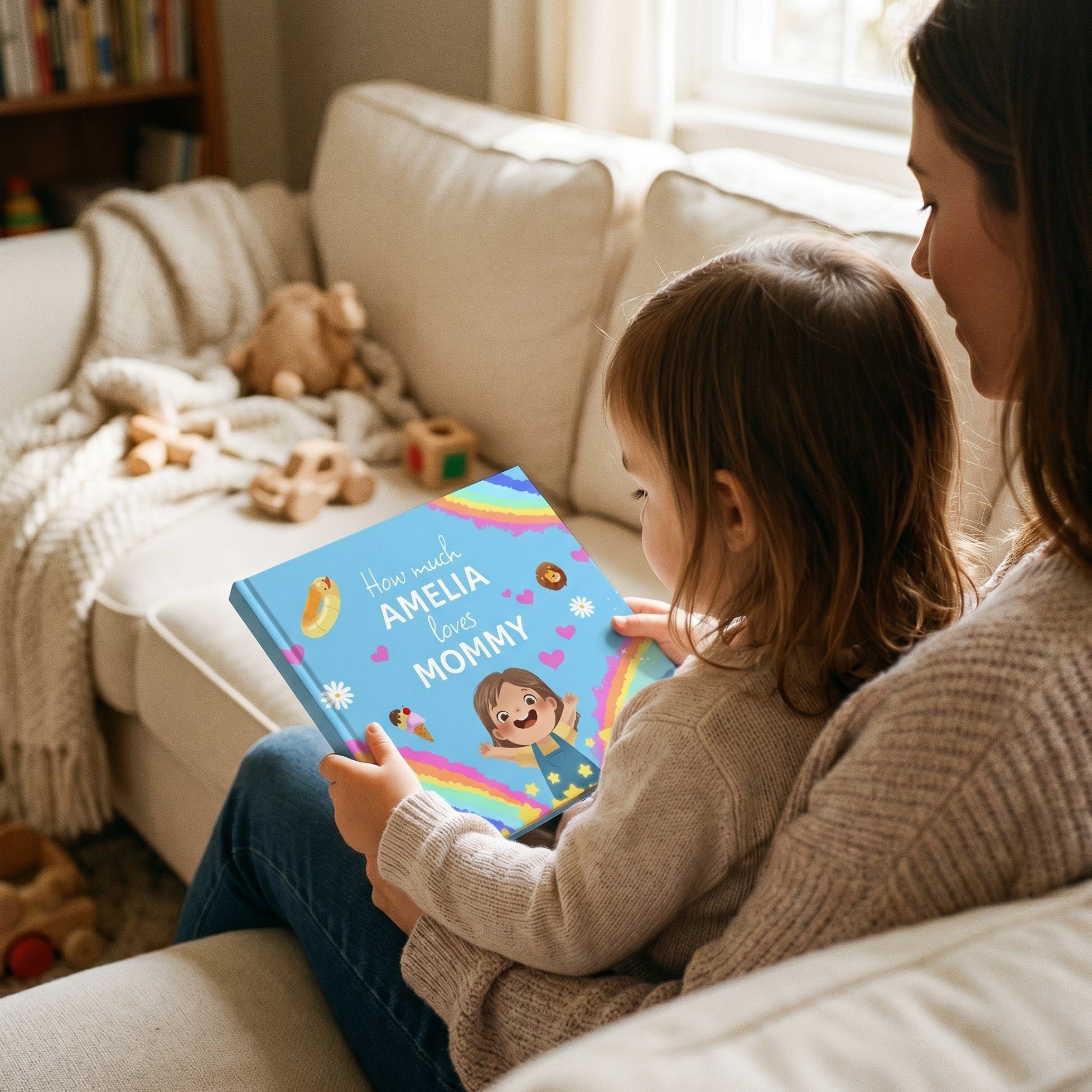 Inside page from How Much I Love Mommy, a personalized keepsake storybook