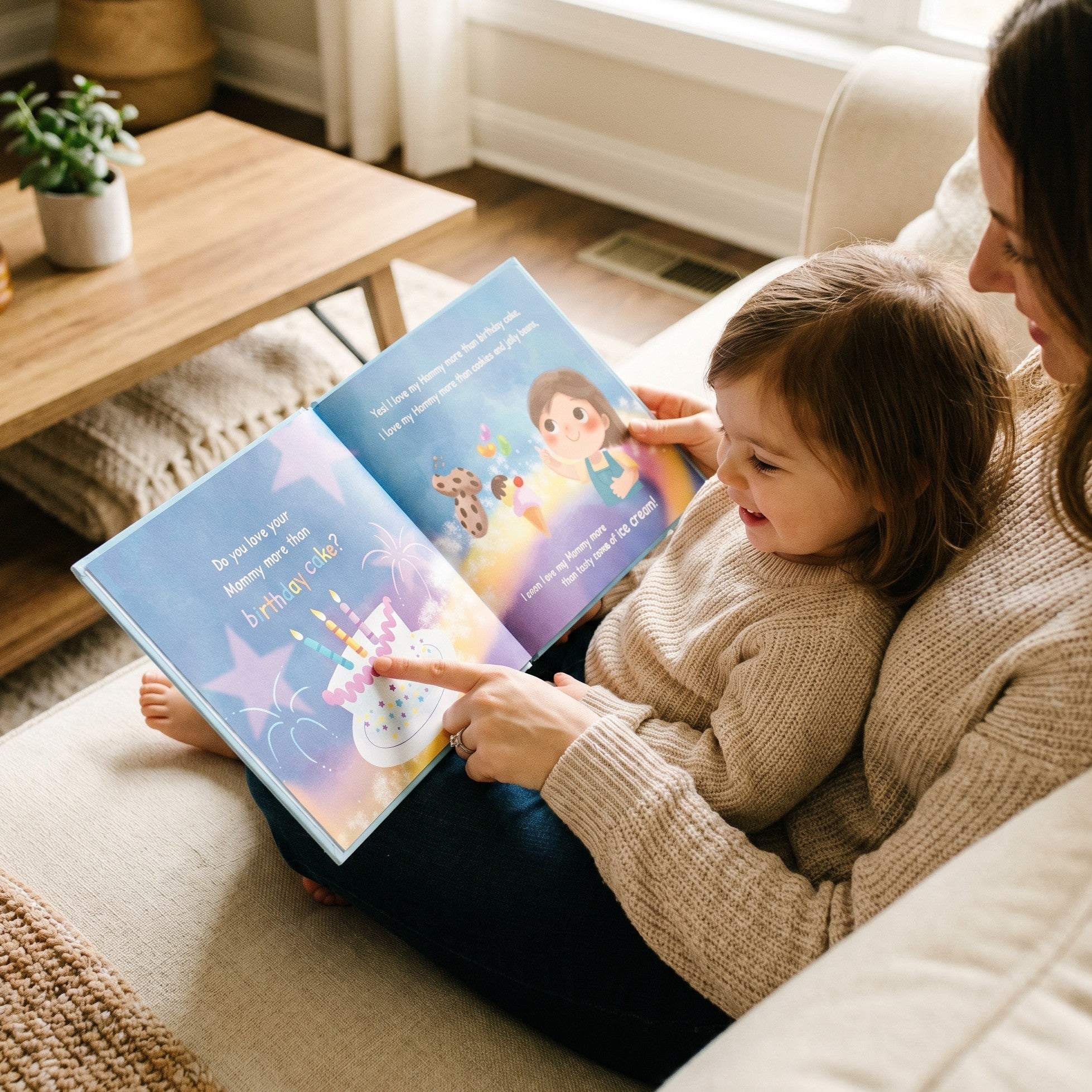 Inside page from How Much I Love Mommy, a personalized keepsake storybook