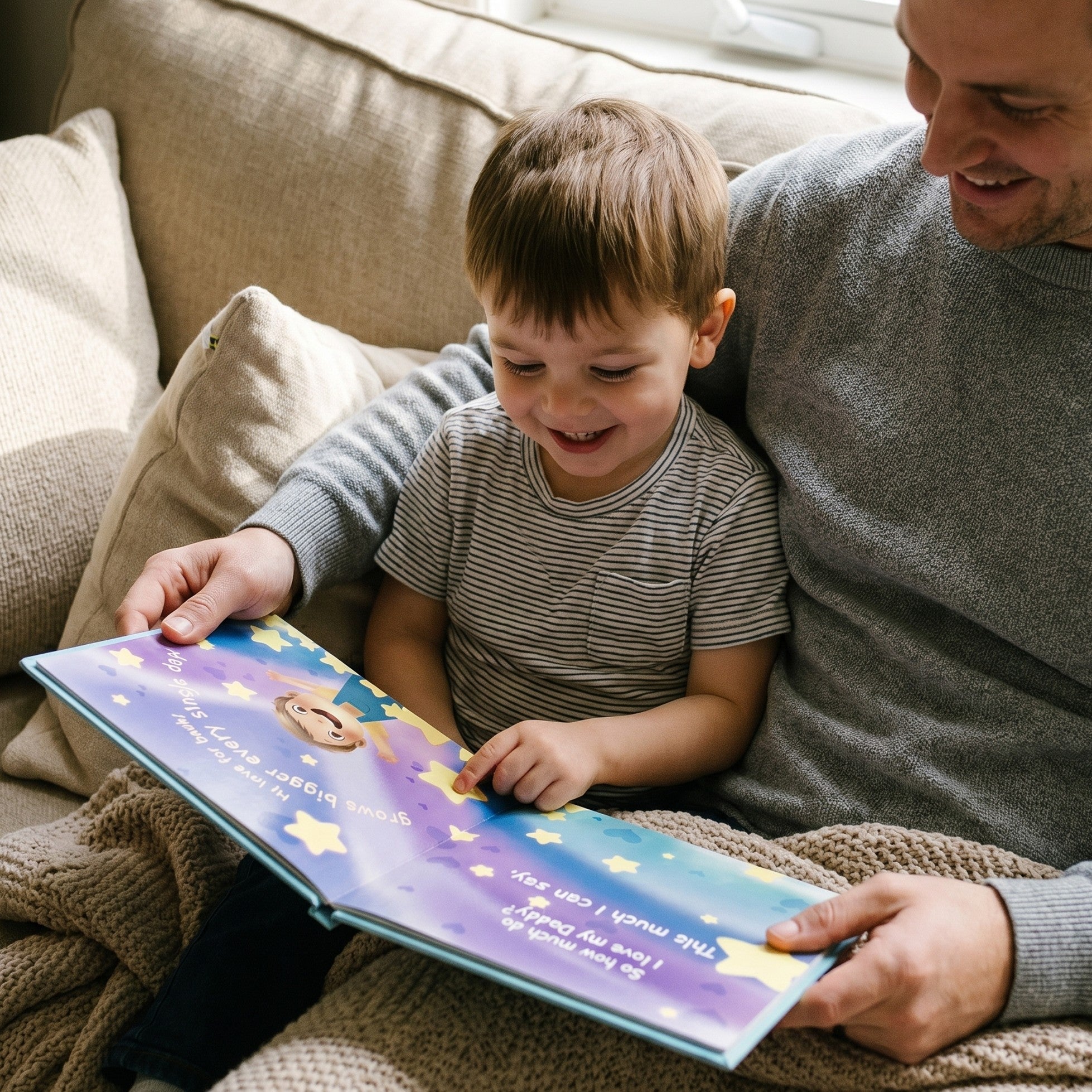 Inside page from How Much I Love Daddy, a personalized keepsake storybook
