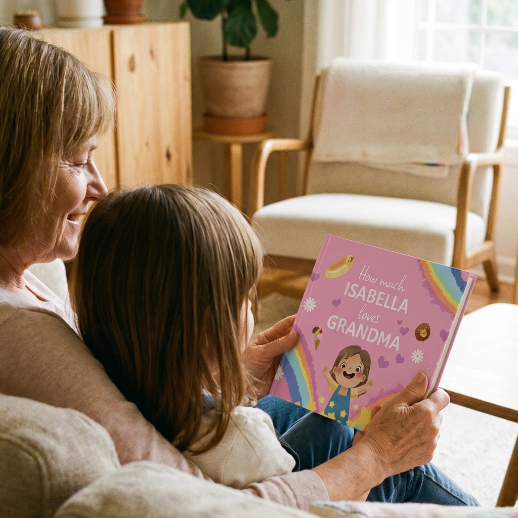 Inside page from How Much I Love Grandma, a personalized keepsake storybook
