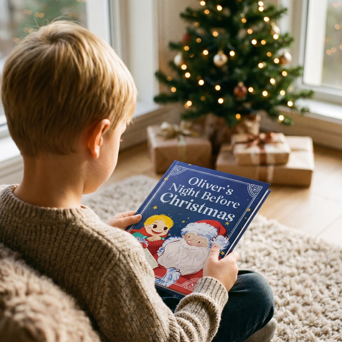 Inside page from The Night Before Christmas, a personalized holiday storybook