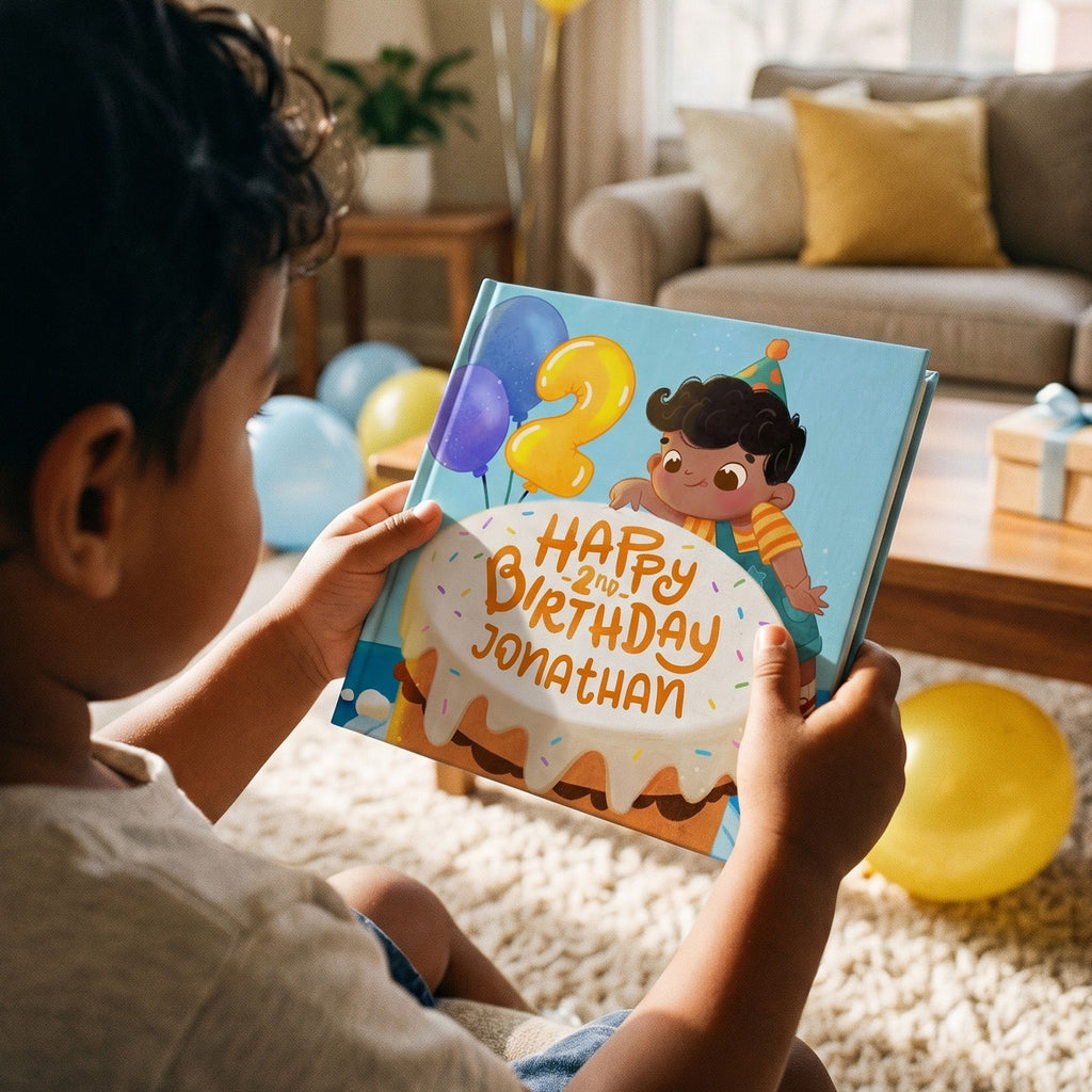 Inside page from Happy Second Birthday!, a personalized milestone keepsake book