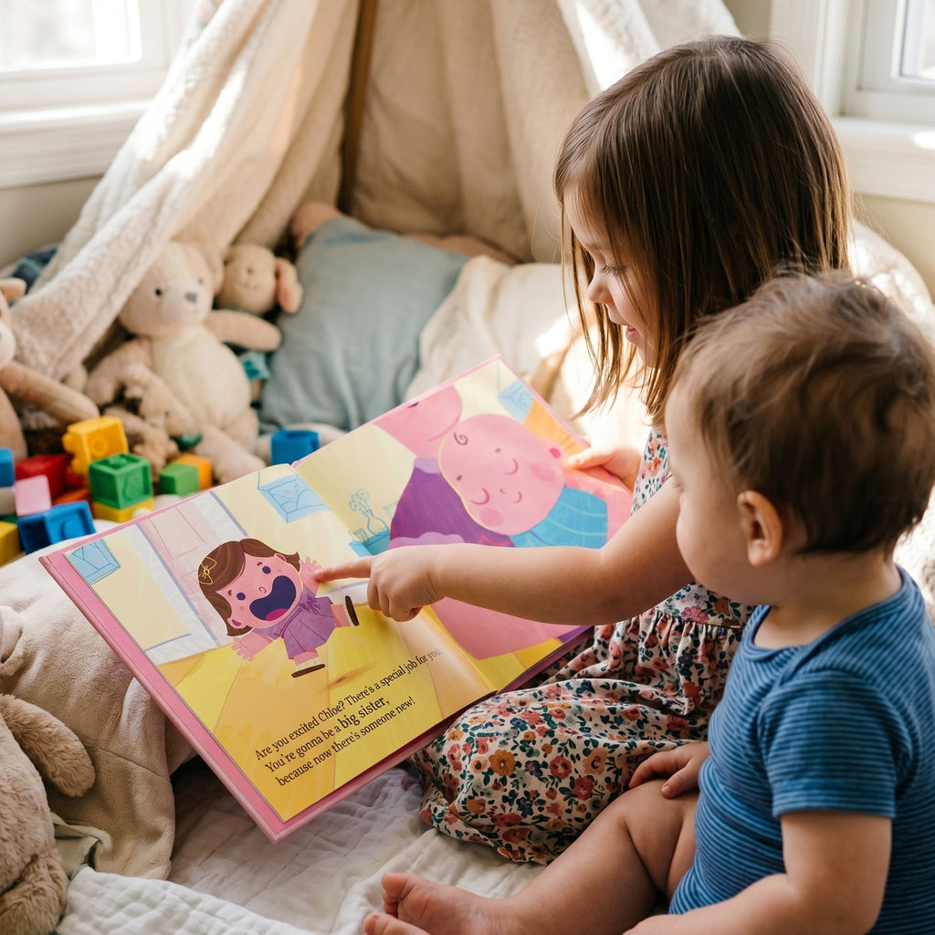Inside page from The Best Big Sister Ever, a personalized keepsake storybook