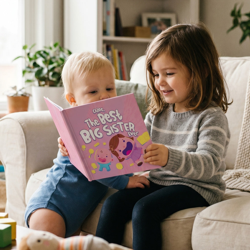 Inside page from The Best Big Sister Ever, a personalized keepsake storybook