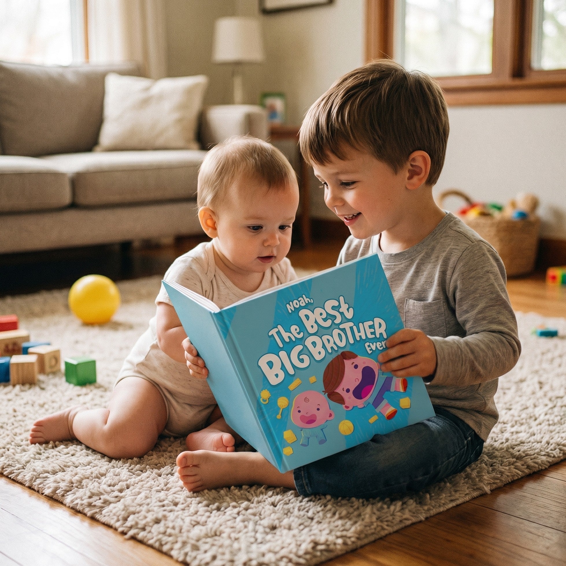 Inside page from The Best Big Brother Ever, a personalized keepsake storybook