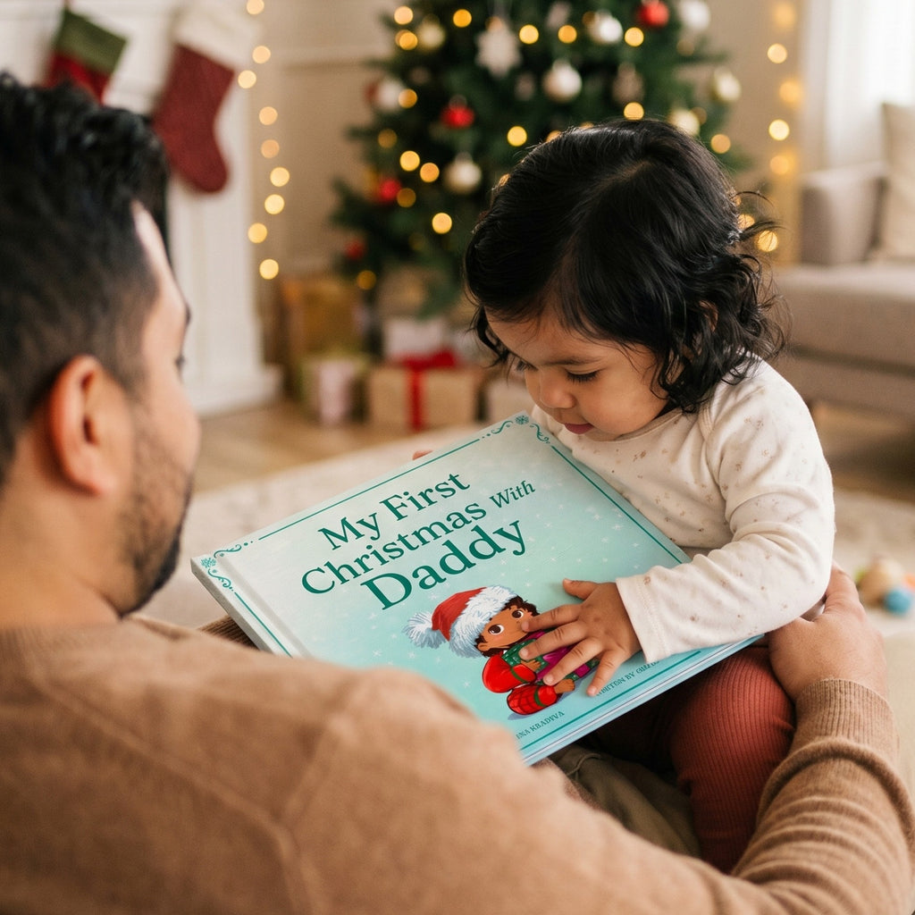 Inside page from My First Christmas with Daddy, a personalized holiday storybook