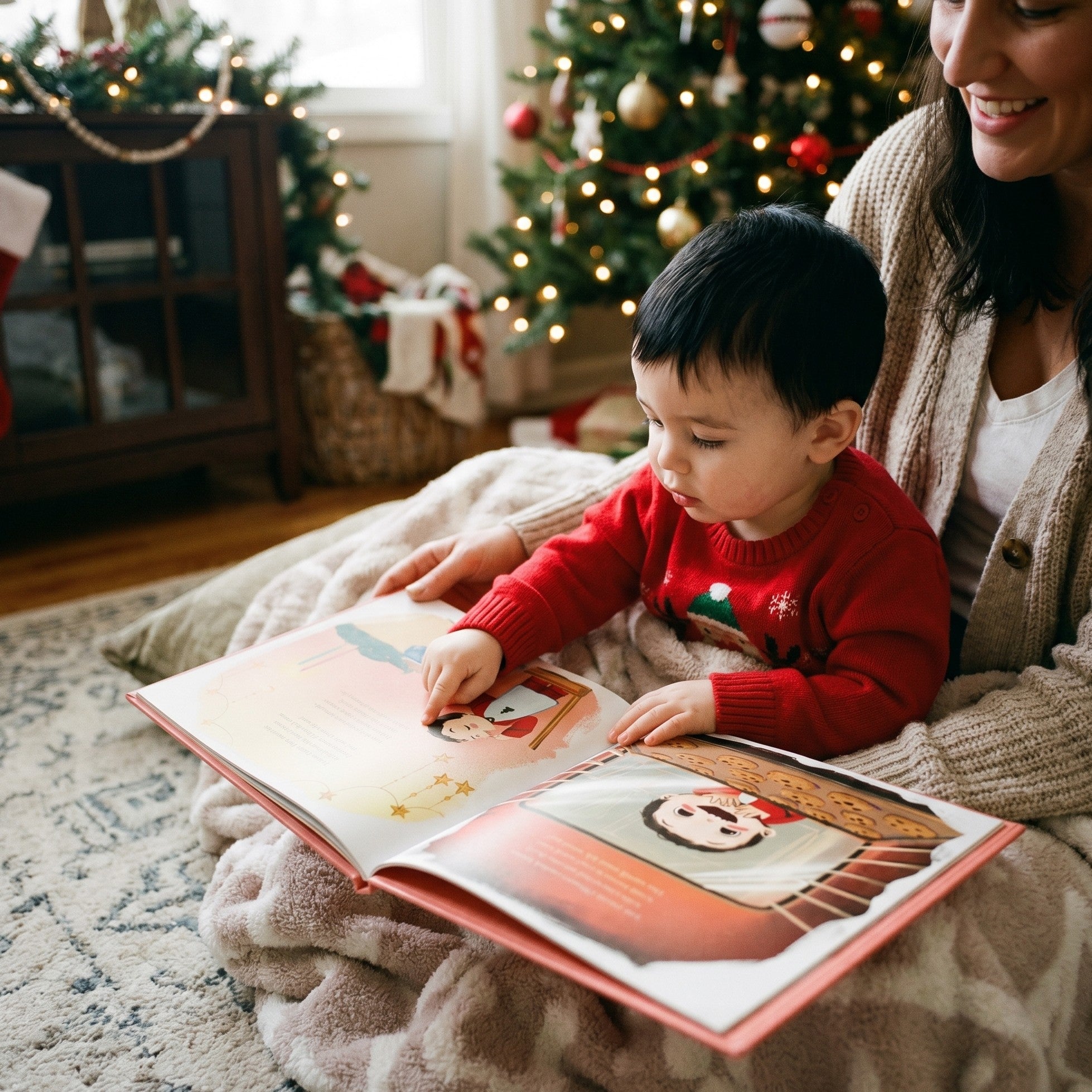 Inside page from My First Christmas with Mommy, a personalized holiday storybook