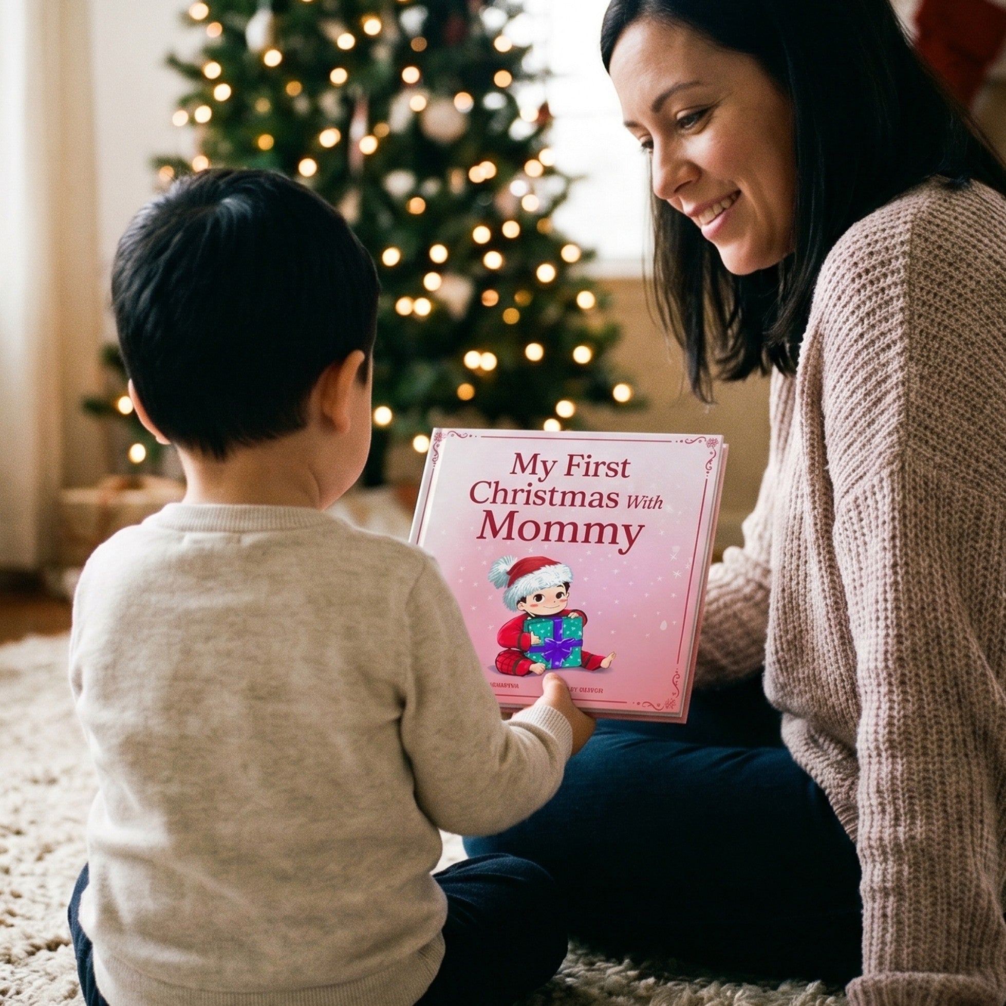 Inside page from My First Christmas with Mommy, a personalized holiday storybook