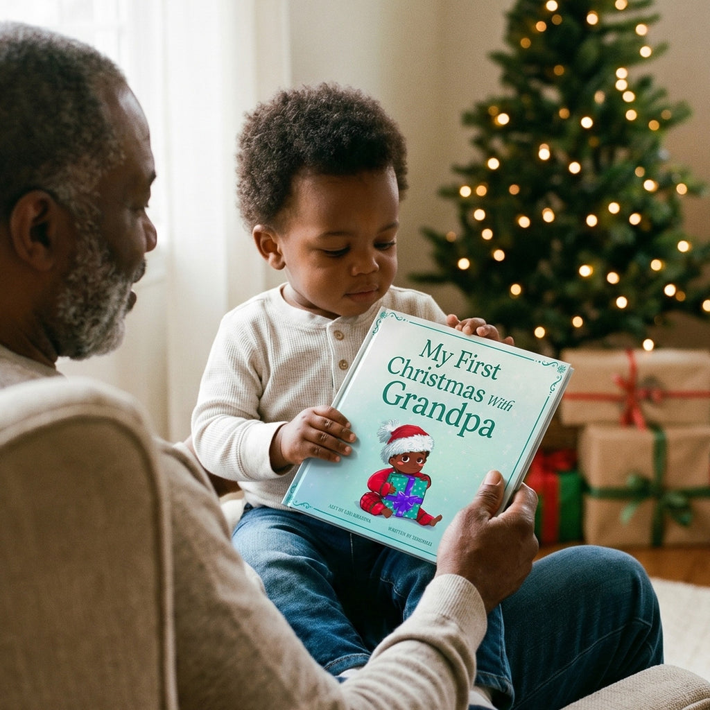 Inside page from My First Christmas with Grandpa, a personalized holiday storybook