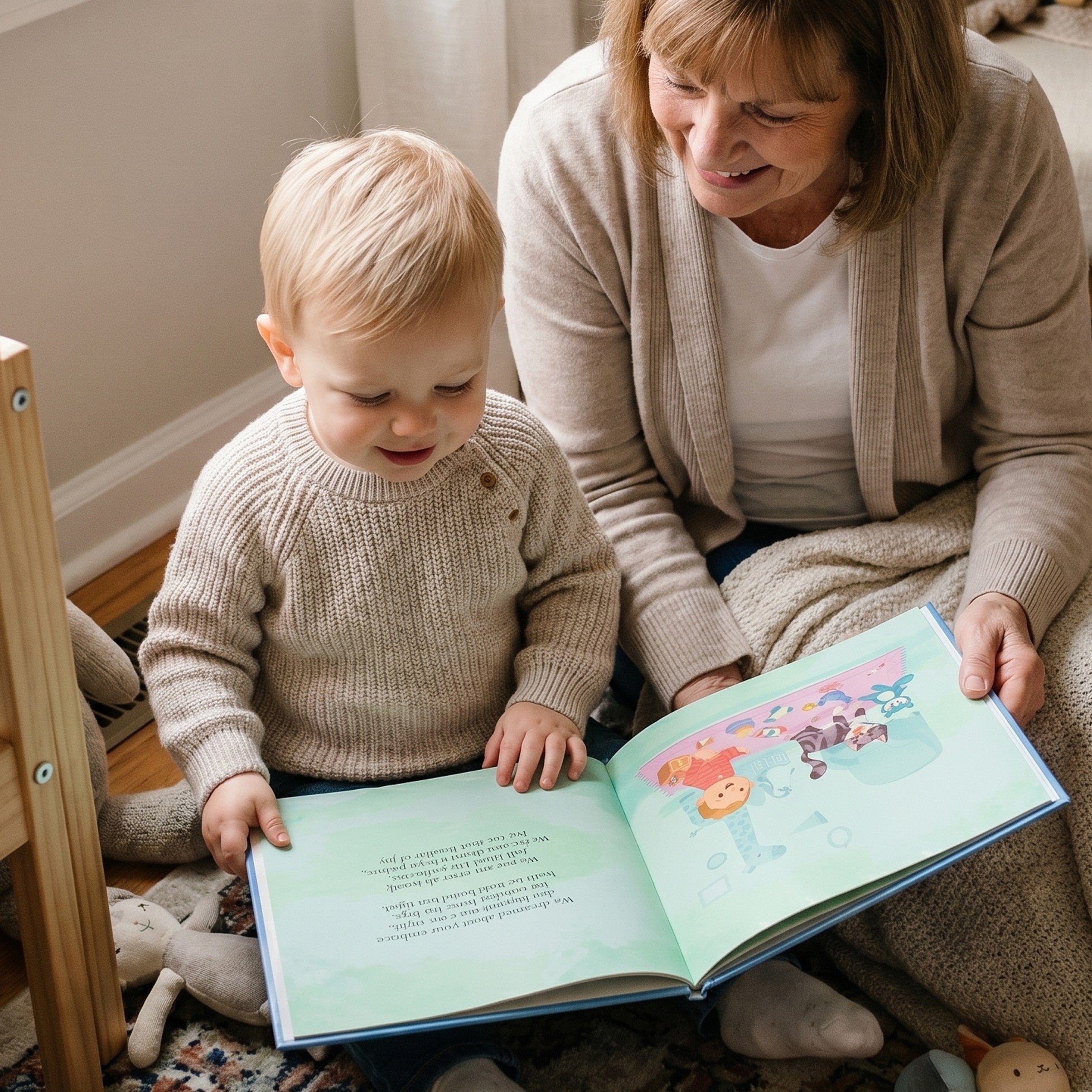 Inside page from New Baby Boy, a personalized milestone keepsake book