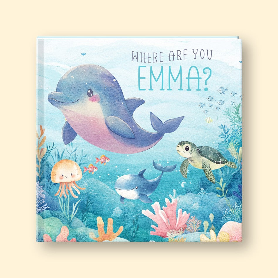 Cover of Dolphin Hide & Seek, a personalized illustrated adventure book